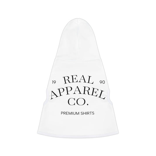 Pet Hoodie — "Real Apparel Co. Premium Shirts" Dog & Cat Hoodie, Lightweight Cozy Pet Sweatshirt