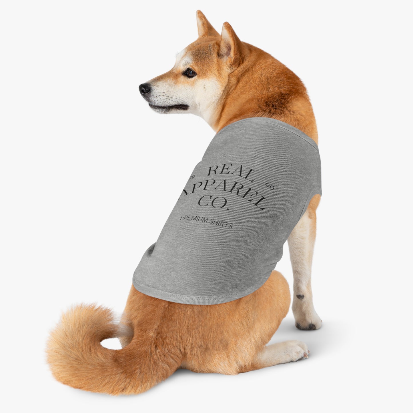 Black Pet Tank Top — Minimal 'Real Apparel Co.' Dog Shirt