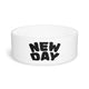 New Day Ceramic Pet Bowl — Motivational Dog & Cat Food Water Dish