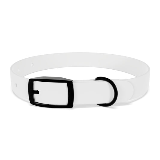 Do Good Dog Collar — Minimalist White Pet Collar with Repeating 'do good' Text