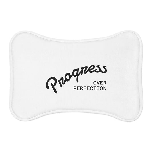 Progress Over Perfection Pet Feeding Mat — Non-Slip Dog & Cat Bowl Placemat