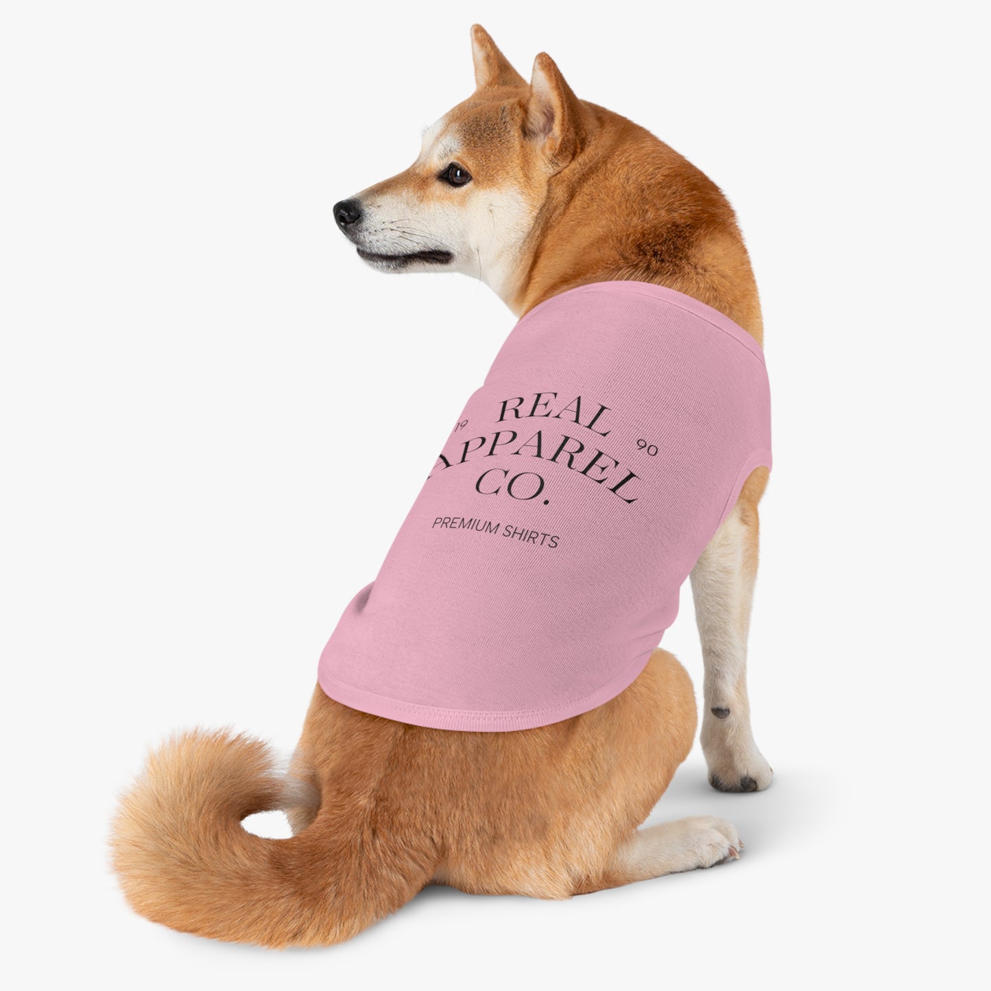 Black Pet Tank Top — Minimal 'Real Apparel Co.' Dog Shirt