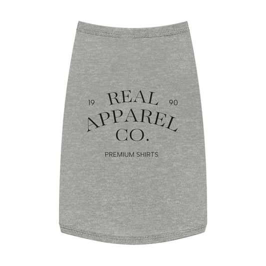 Black Pet Tank Top — Minimal 'Real Apparel Co.' Dog Shirt