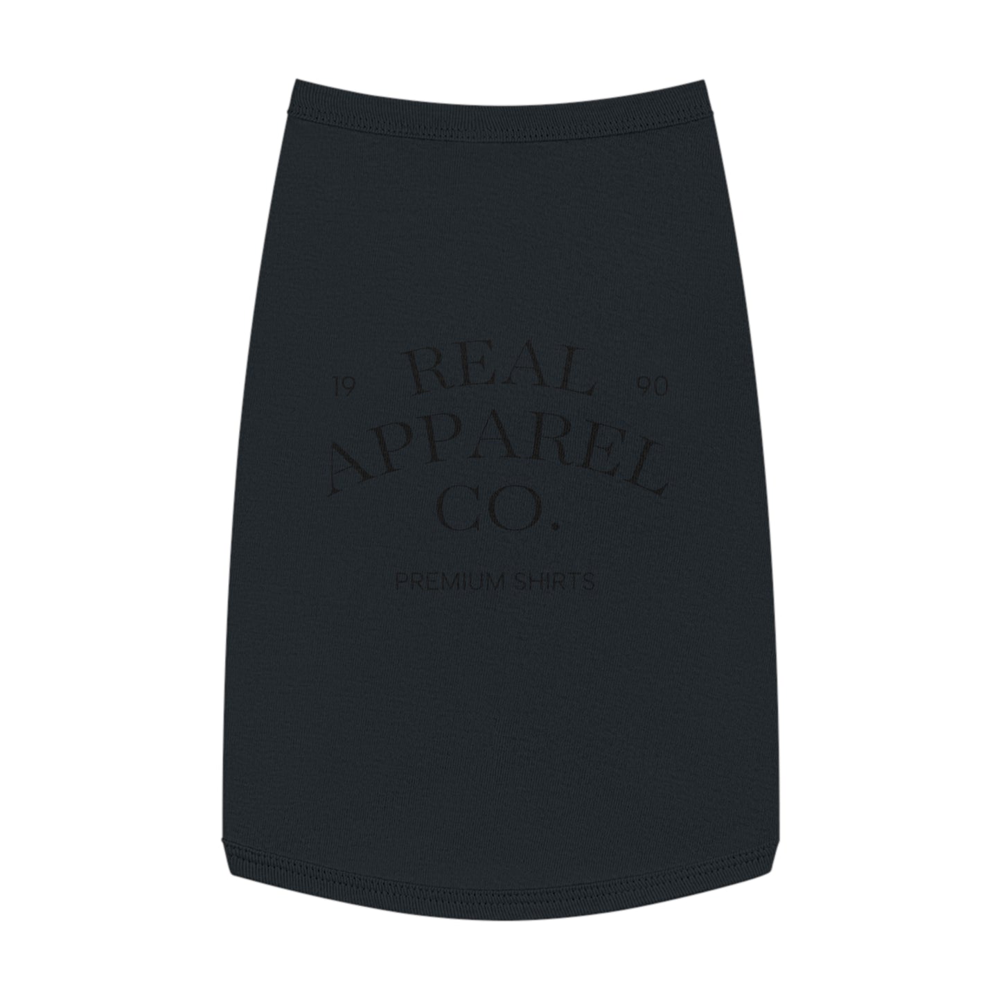 Black Pet Tank Top — Minimal 'Real Apparel Co.' Dog Shirt